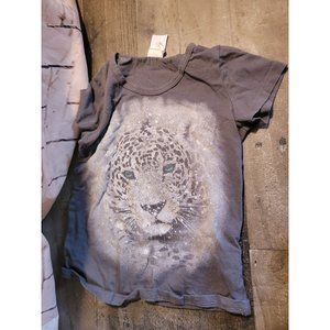 La Teez Kidz youth white tiger glitter gray shirt
